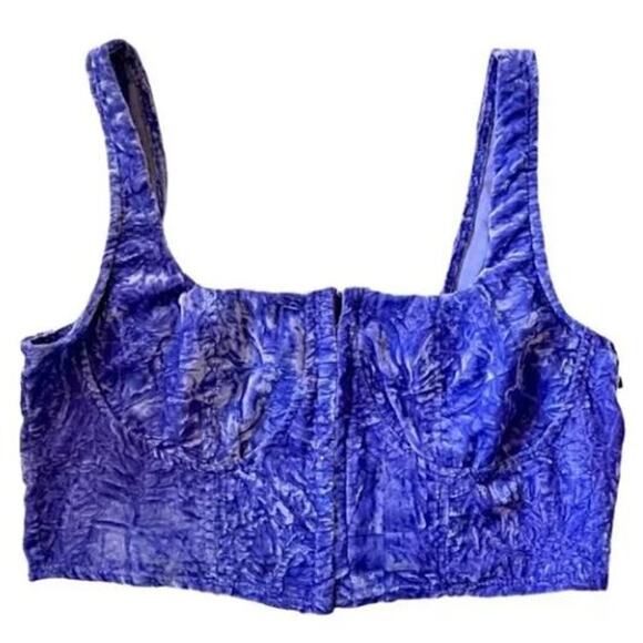 Wild Fable Purple Crushed Velvet Corset Tank Top Large - Picture 4 of 6